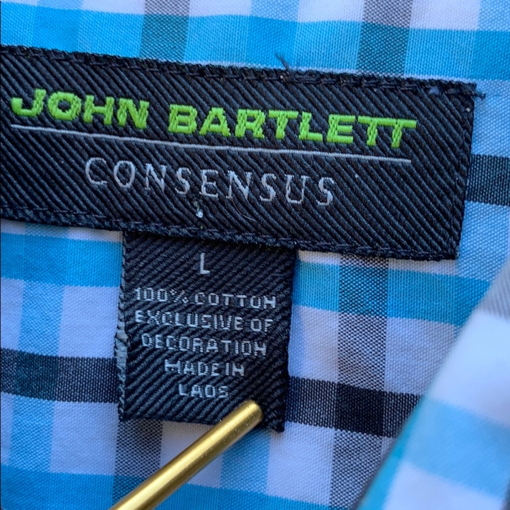 John Bartlett Consensus Large Checkered Shirt Blue - image 8